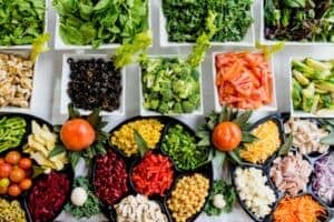 A variety of fresh cut produce using a HACCP plan template on the production line.